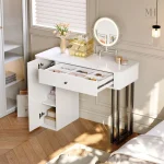 Coiffeuse moderne avec miroir intégré et rangement optimisé