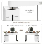 Espace de maquillage chic avec miroir éclairé