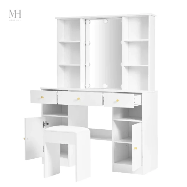 Tabouret assorti à la coiffeuse pour un confort optimal