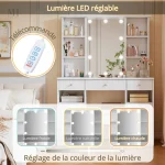 Miroir LED intégré pour un éclairage idéal lors du maquillage