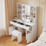 Ensemble coiffeuse et tabouret pour un espace beauté chic