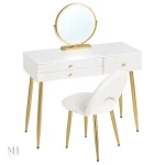 Miroir lumineux rond pour coiffeuse élégante