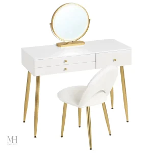Miroir lumineux rond pour coiffeuse élégante