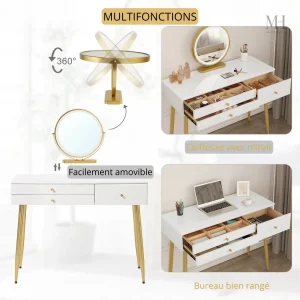 Coiffeuse au design chic avec éclairage LED
