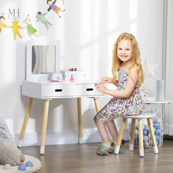 coiffeuse-enfant-avec-vrai-miroir-1 Coiffeuse Enfant avec Miroir et Rangements Pratiques