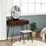 Coiffeuse Miroir Industriel Bois et Métal