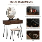 Coiffeuse Design Industriel avec Finition en Bois