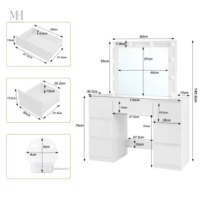 Miroir coiffeuse design moderne avec éclairage LED