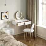 Espace beauté avec miroir LED et rangement