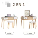 Miroir rabattable pour une coiffeuse élégante et fonctionnelle