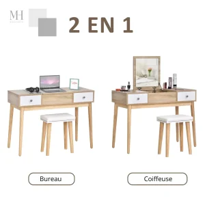 Miroir rabattable pour une coiffeuse élégante et fonctionnelle