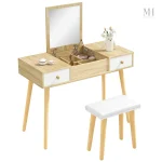 Coiffeuse compacte avec miroir pour un espace optimisé