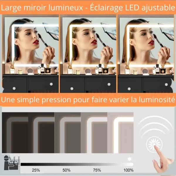Coiffeuse moderne pour un espace de beauté raffiné