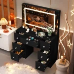 Miroir coiffeuse avec rangement pratique