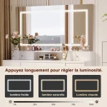 Coiffeuse avec éclairage LED pour un look glamour
