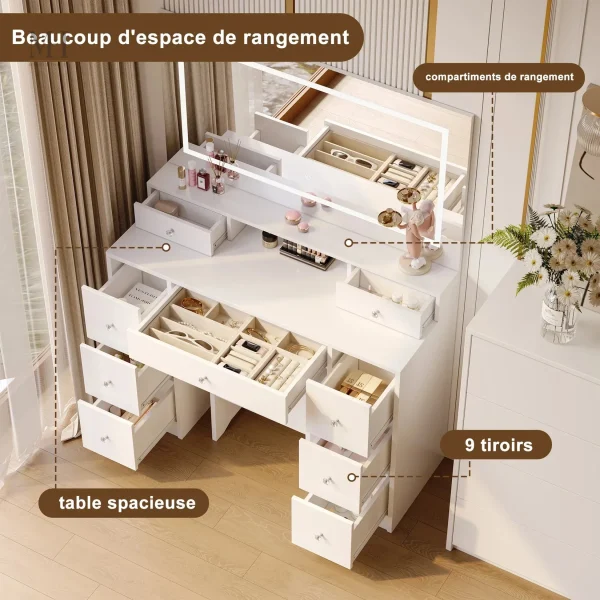 Miroir coiffeuse moderne avec design Hollywoodien