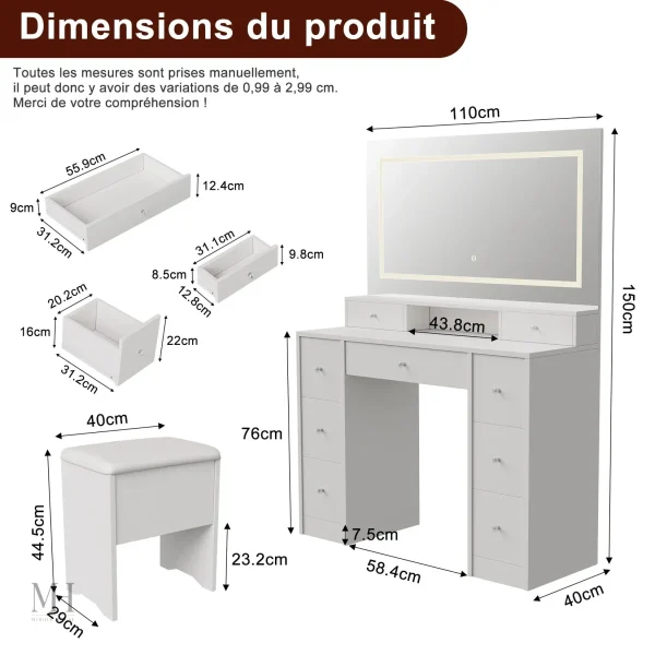 Espace beauté optimisé avec rangement XXL