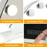 Miroir rond pour un make-up parfait et des détails précis