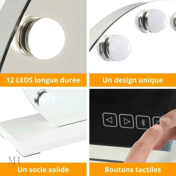 Miroir rond pour un make-up parfait et des détails précis