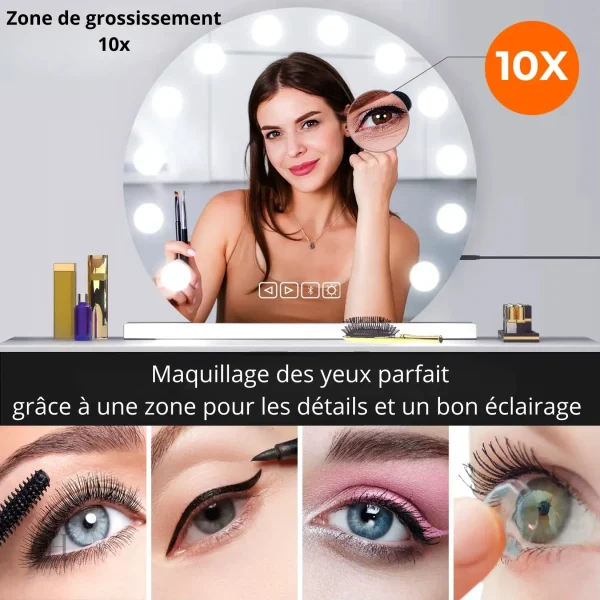 Miroir LED Hollywood pour une expérience de beauté moderne