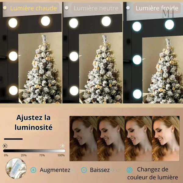 Coiffeuse avec 5 tiroirs pour un rangement pratique