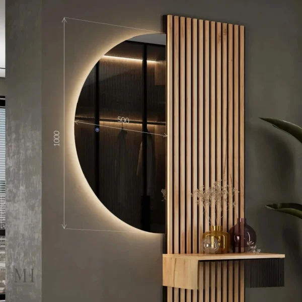 Miroir mural rond LED avec rétroéclairage doux