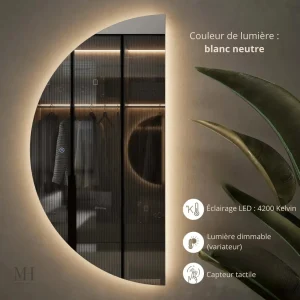 Miroir tactile 50x100 cm pour un éclairage moderne