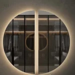 Demi miroir rond avec fonction rétroéclairée
