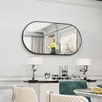 Grand miroir ovale noir pour un style moderne