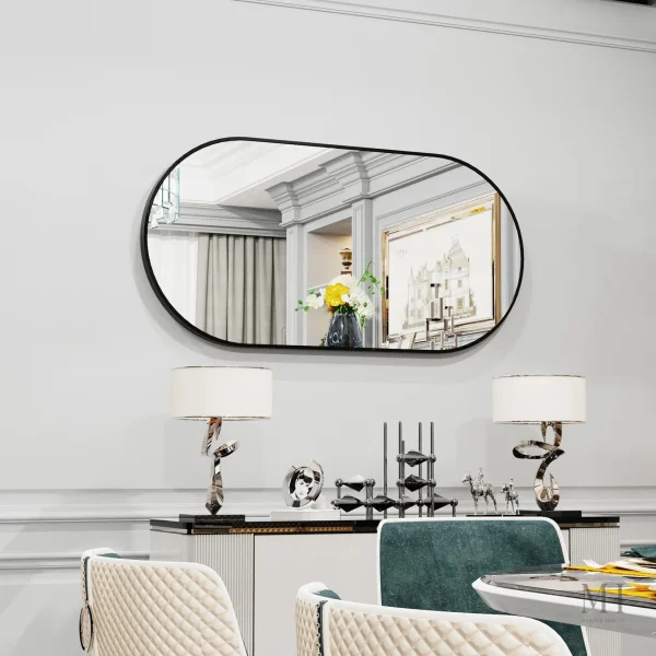 grand-miroir-1 Grand miroir ovale noir pour un style moderne