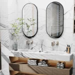 Miroir mural ovale noir, ajout d'élégance à votre intérieur
