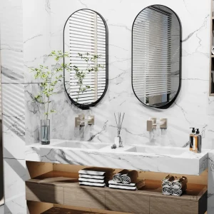 Miroir mural ovale noir, ajout d'élégance à votre intérieur