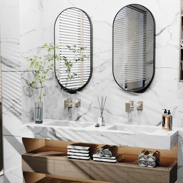 Miroir mural ovale noir, ajout d'élégance à votre intérieur