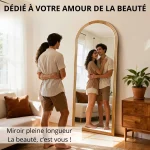 Miroir à poser, 160 cm de hauteur, cadre en bois