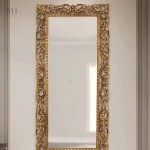 Miroir décoratif doré 180 cm, style baroque élégant
