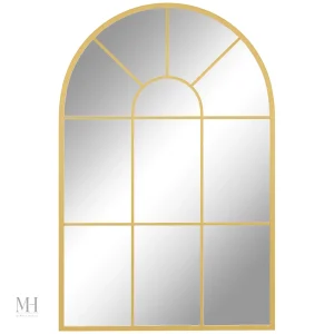 Miroir doré au design verrière élégant