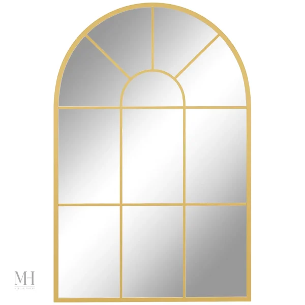 Miroir doré au design verrière élégant