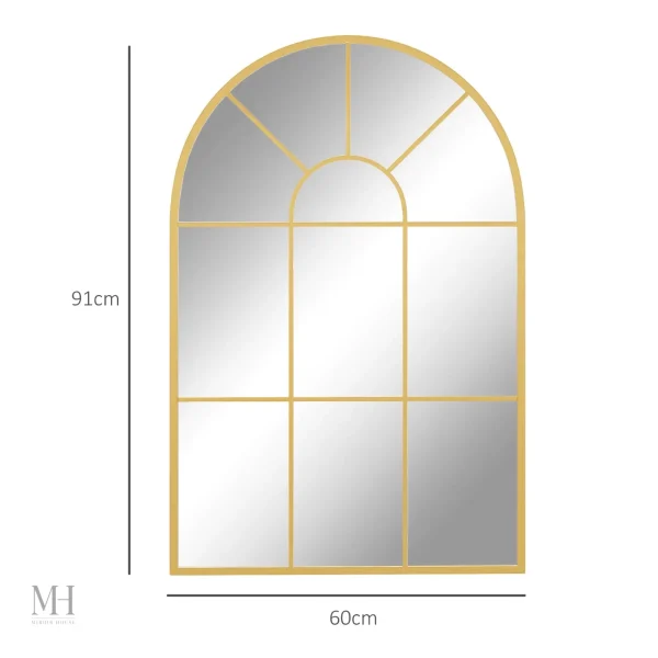 Miroir pratique en métal doré