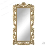 Miroir grand format avec finition dorée raffinée