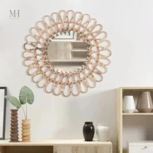 Miroir en rotin, ambiance détendue pour votre intérieur