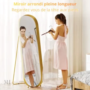 Miroir design or pour décoration intérieure