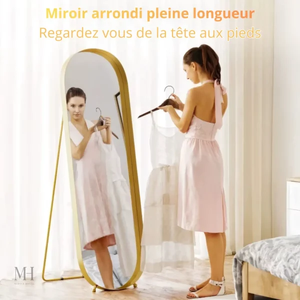 Miroir design or pour décoration intérieure