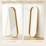 Miroir élégant en métal pour salon
