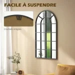 Miroir grand format noir, parfait pour agrandir l'espace