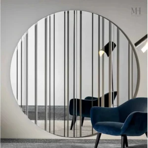 Grand miroir rond 200 cm au design italien élégant