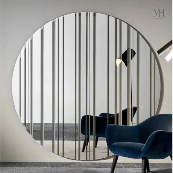 Grand miroir rond 200 cm au design italien élégant