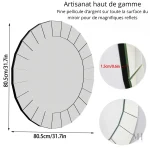 Miroir design rond avec finition miroir facettée