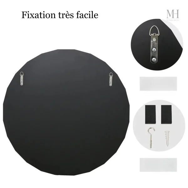 Accessoire déco mural : miroir rond 80 cm