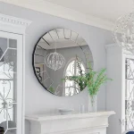 Élégant miroir décoratif, bordure facettée