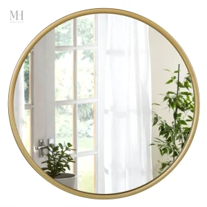Miroir doré élégant pour salon ou entrée moderne